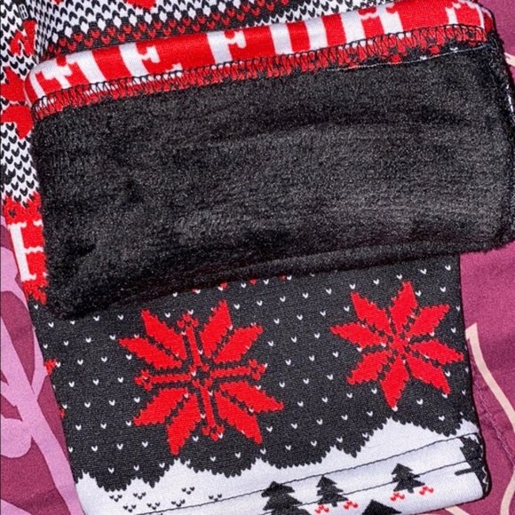 No Boundaries Juniors Girls Christmas Leggings Fur Lined High-Waist Size S 3-5 - Picture 4 of 5
